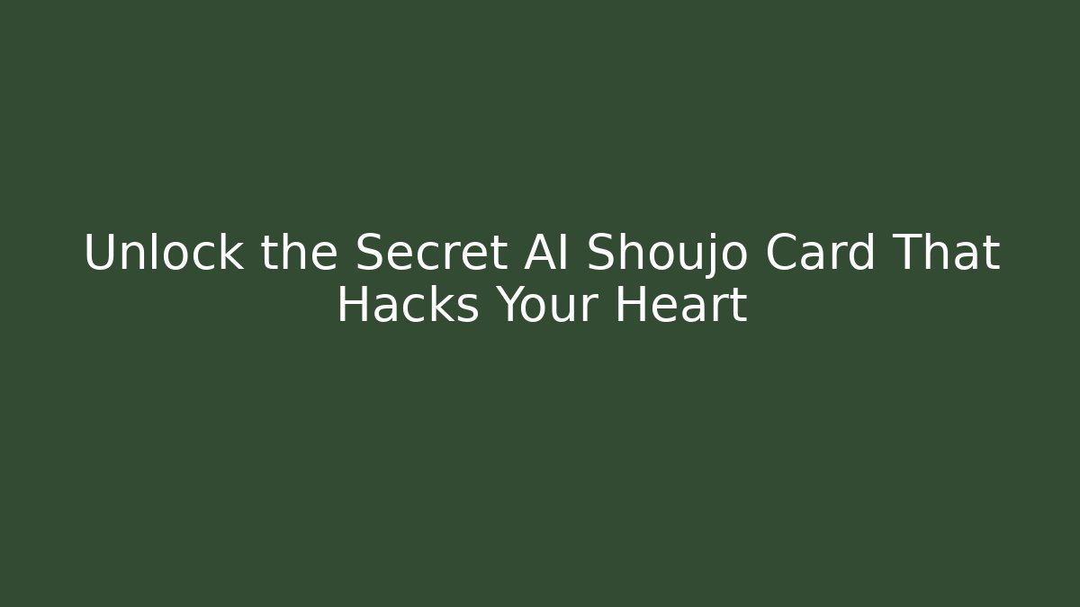 Unlock the Secret AI Shoujo Card That Hacks Your Heart