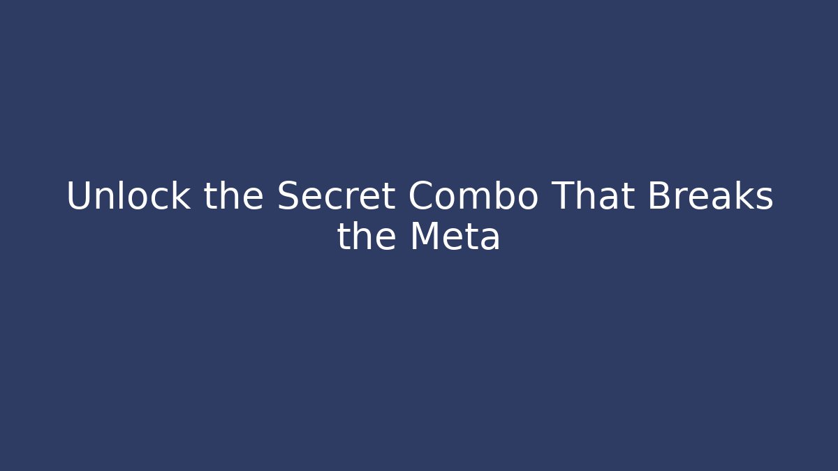 Unlock the Secret Combo That Breaks the Meta - Critter Realm