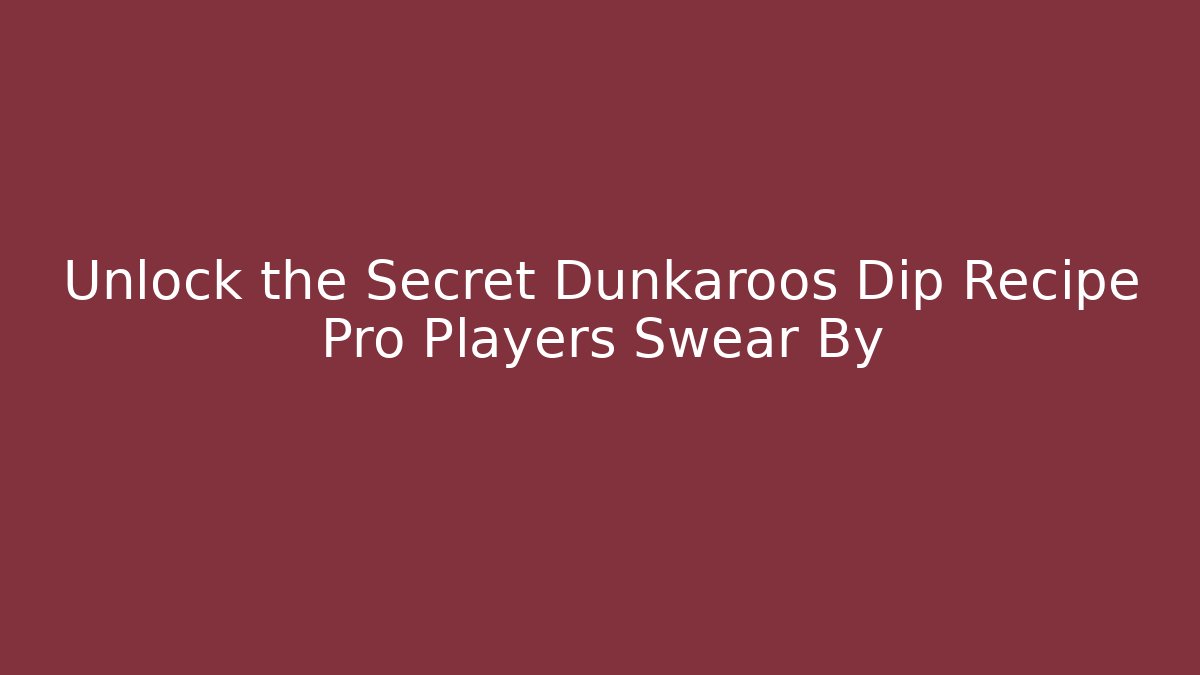 Unlock the Secret Dunkaroos Dip Recipe Pro Players Swear By