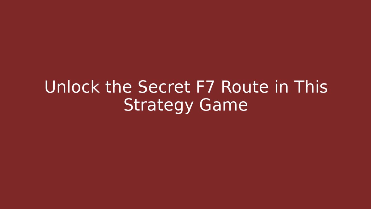 Unlock the Secret F7 Route in This Strategy Game - Critter Realm