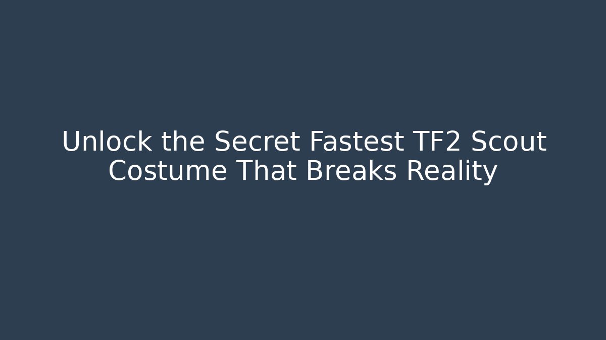 Unlock the Secret Fastest TF2 Scout Costume That Breaks Reality