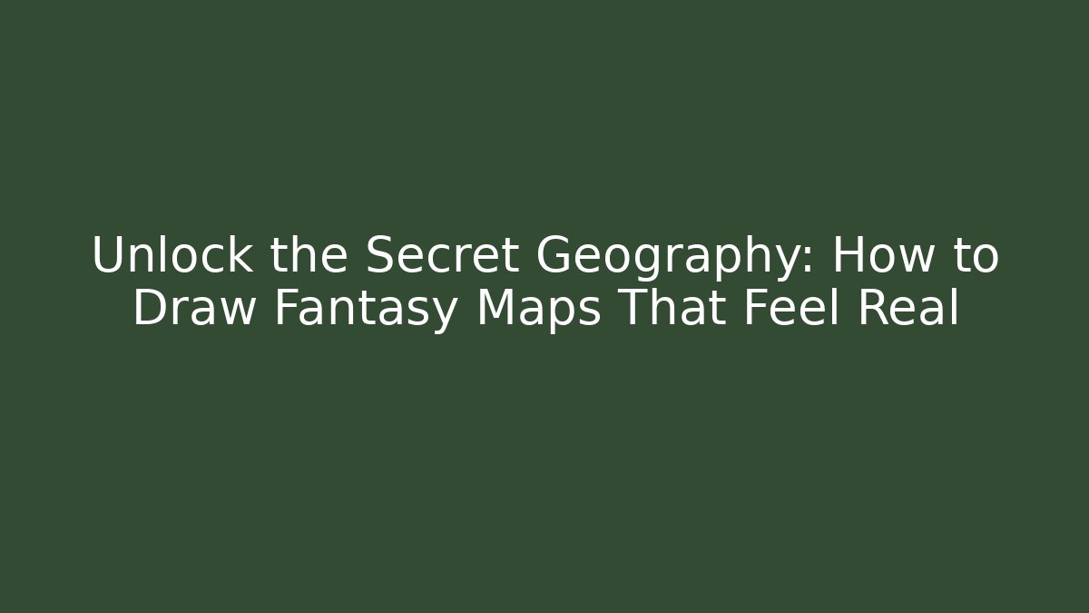 Unlock the Secret Geography: How to Draw Fantasy Maps That Feel Real