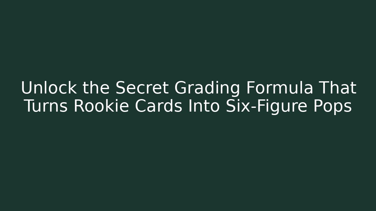 Unlock the Secret Grading Formula That Turns Rookie Cards Into Six-Figure Pops