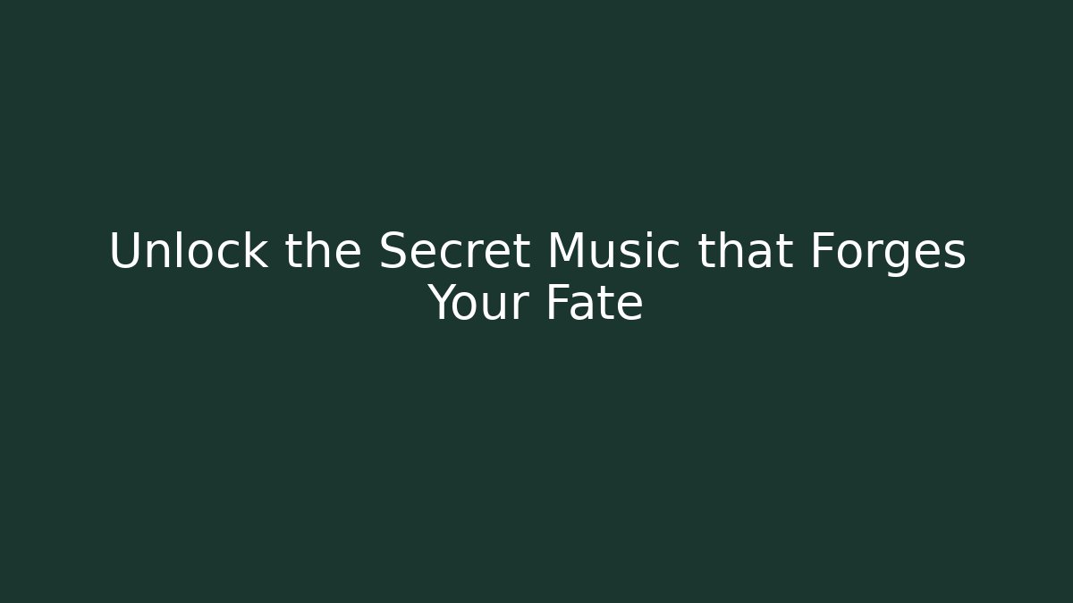 Unlock the Secret Music that Forges Your Fate