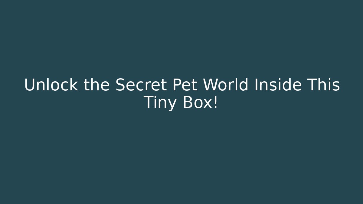 Unlock the Secret Pet World Inside This Tiny Box!