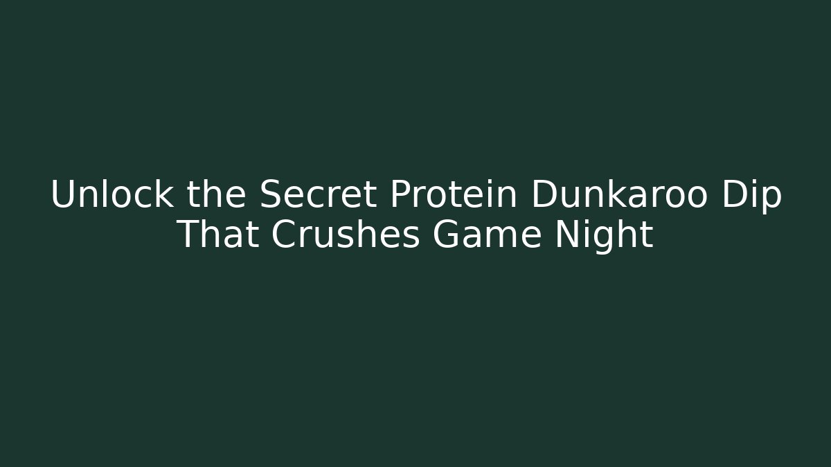 Unlock the Secret Protein Dunkaroo Dip That Crushes Game Night - Critter Realm