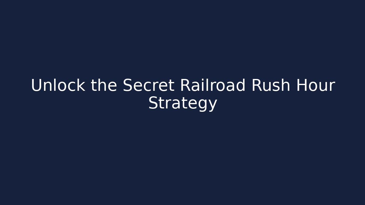 Unlock the Secret Railroad Rush Hour Strategy