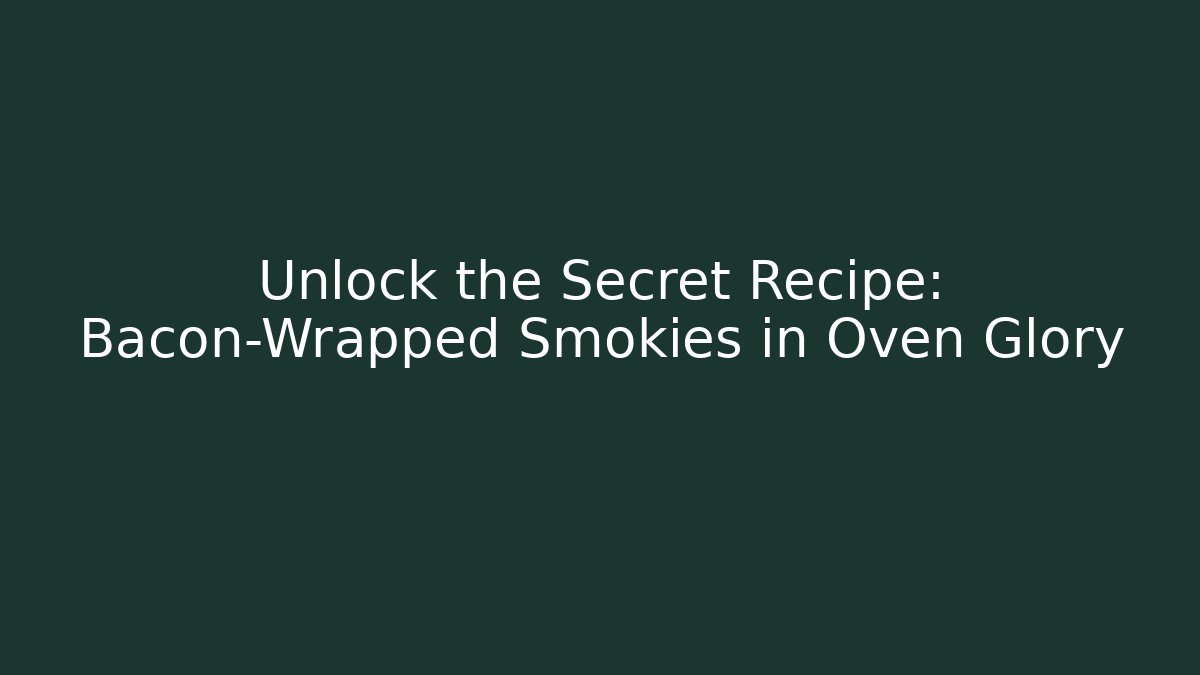 Unlock the Secret Recipe: Bacon-Wrapped Smokies in Oven Glory
