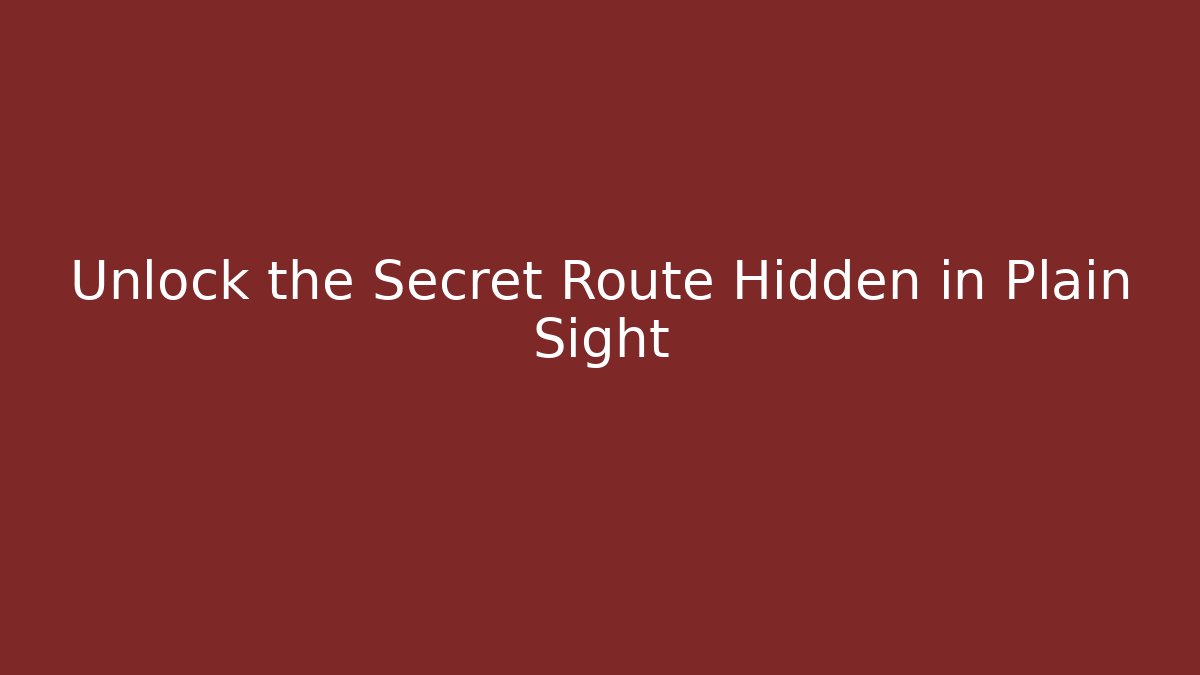 Unlock the Secret Route Hidden in Plain Sight - Critter Realm