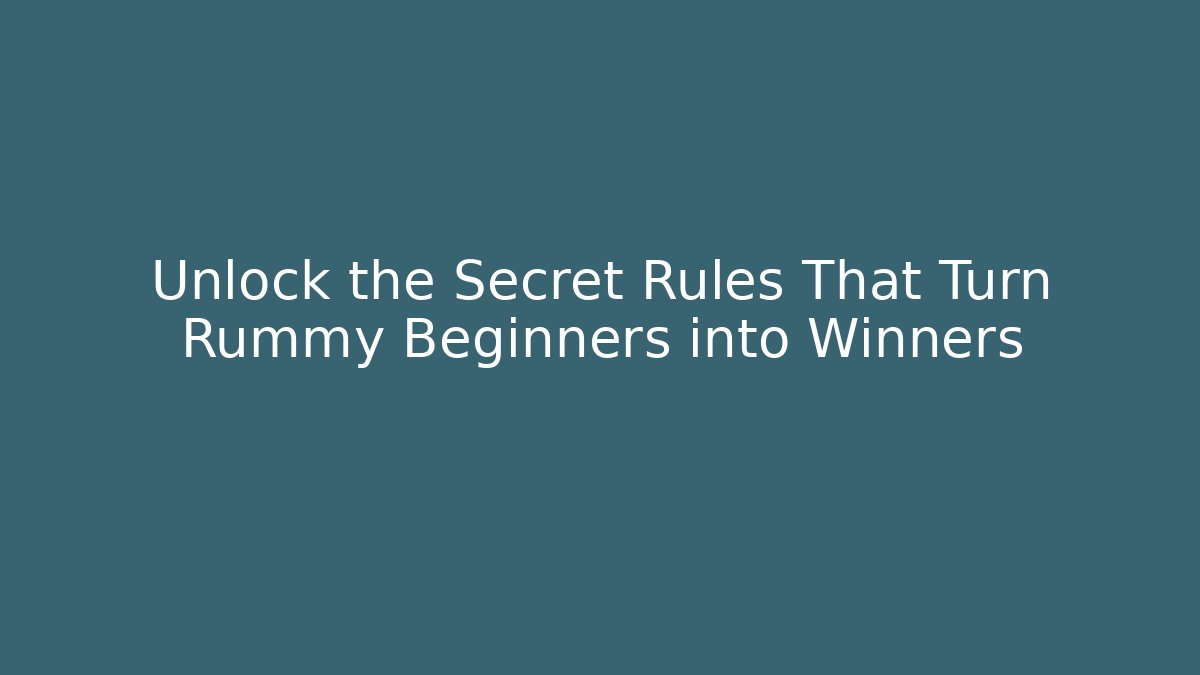 Unlock the Secret Rules That Turn Rummy Beginners into Winners - Critter Realm