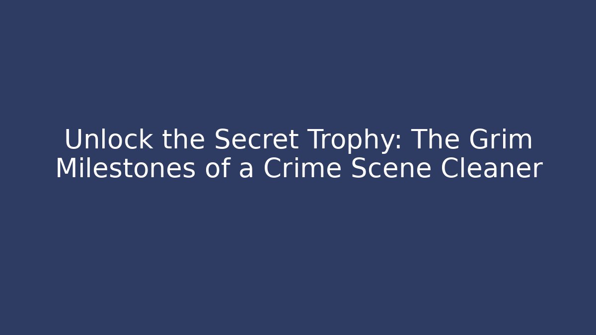 Unlock the Secret Trophy: The Grim Milestones of a Crime Scene Cleaner