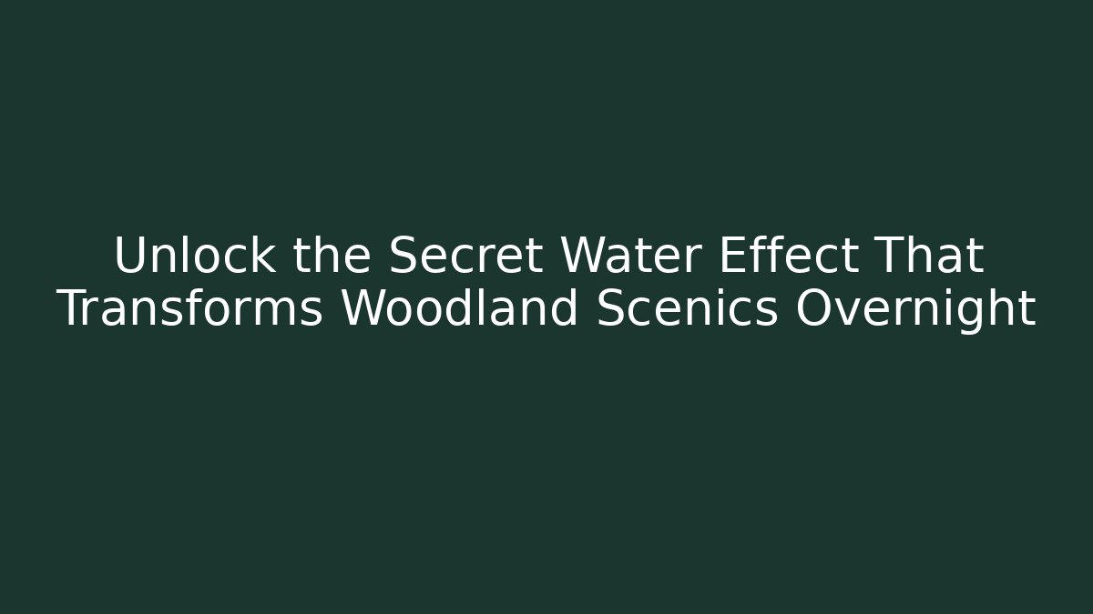 Unlock the Secret Water Effect That Transforms Woodland Scenics Overnight