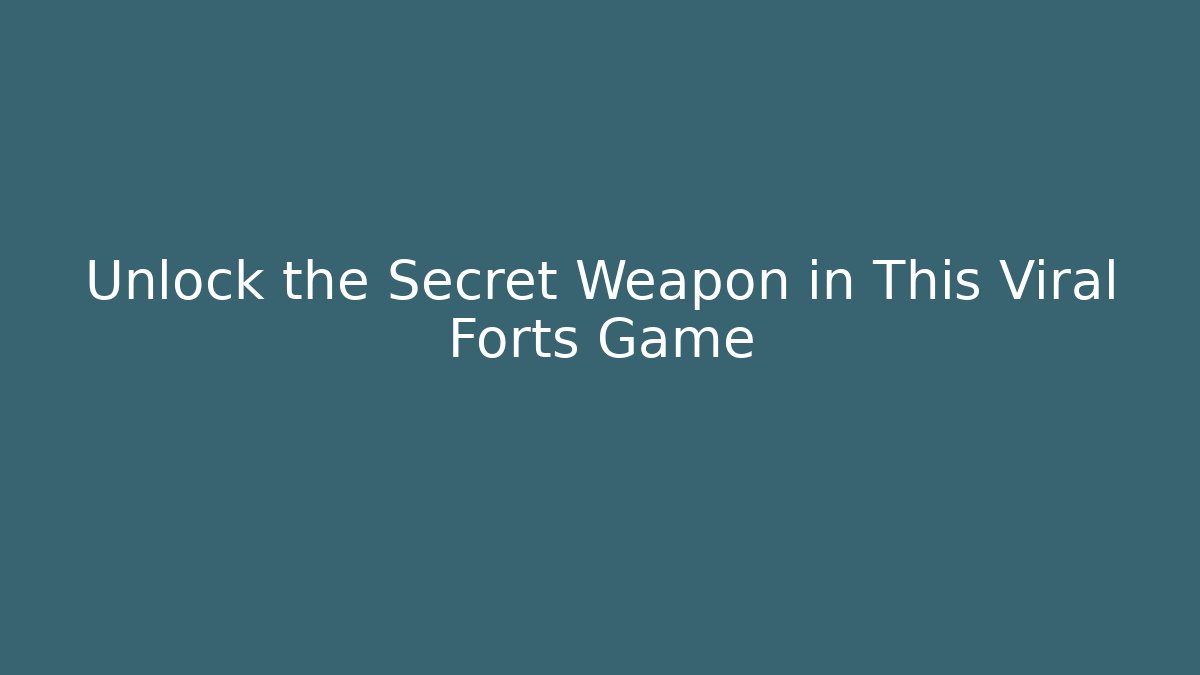Unlock the Secret Weapon in This Viral Forts Game - Critter Realm