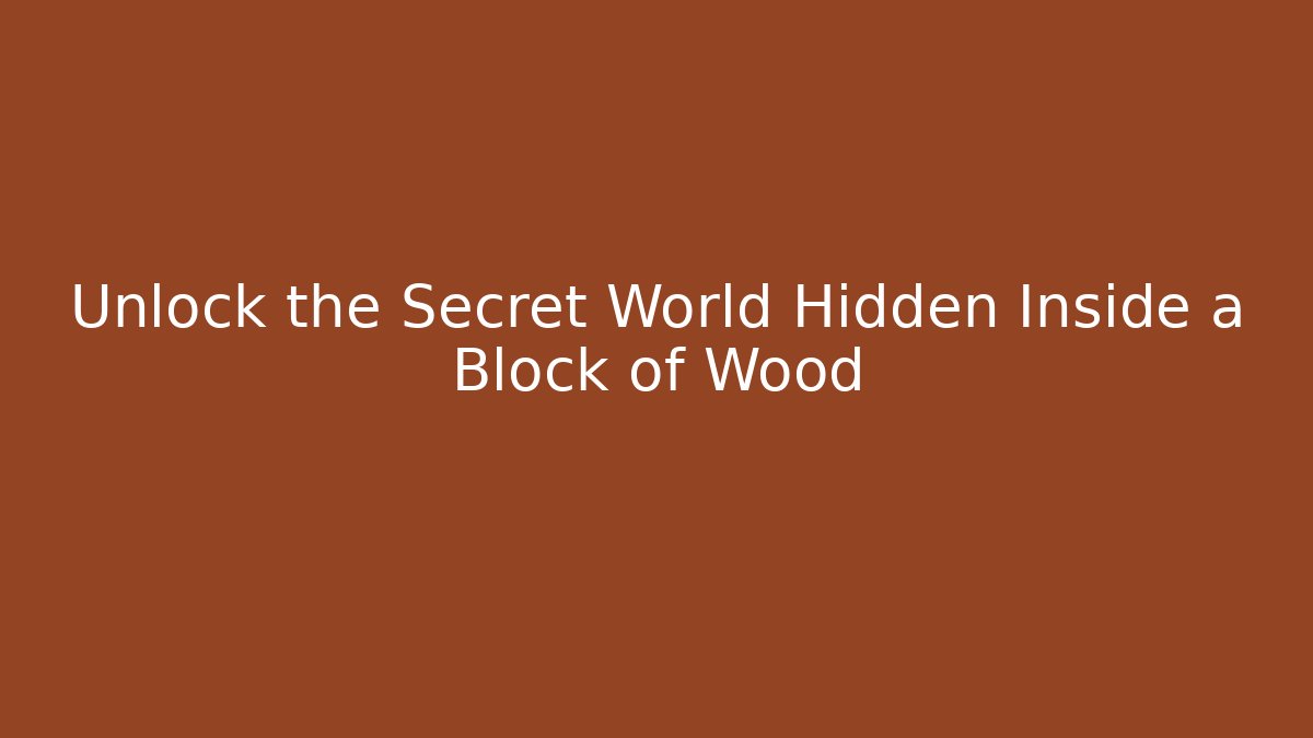 Unlock the Secret World Hidden Inside a Block of Wood