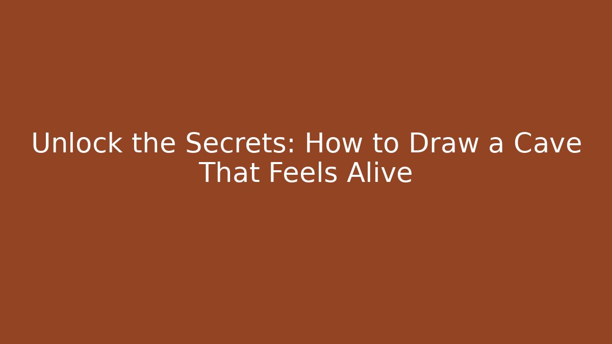 Unlock the Secrets: How to Draw a Cave That Feels Alive