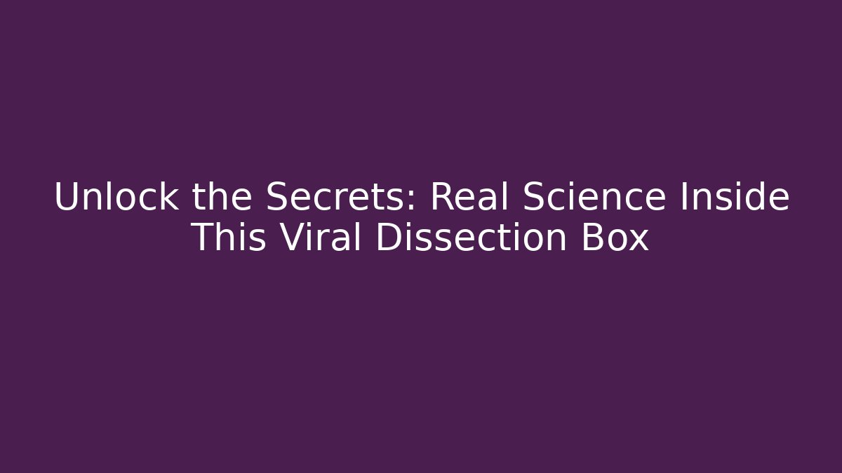 Unlock the Secrets: Real Science Inside This Viral Dissection Box