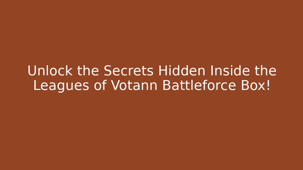 Unlock the Secrets Hidden Inside the Leagues of Votann Battleforce Box! - Critter Realm