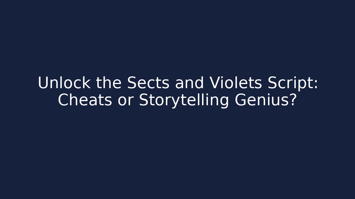 Unlock the Sects and Violets Script: Cheats or Storytelling Genius?