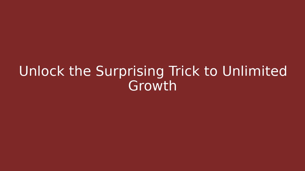 Unlock the Surprising Trick to Unlimited Growth - Critter Realm