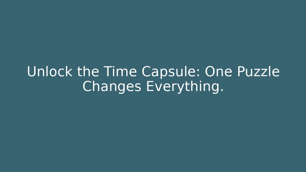 Unlock the Time Capsule: One Puzzle Changes Everything.