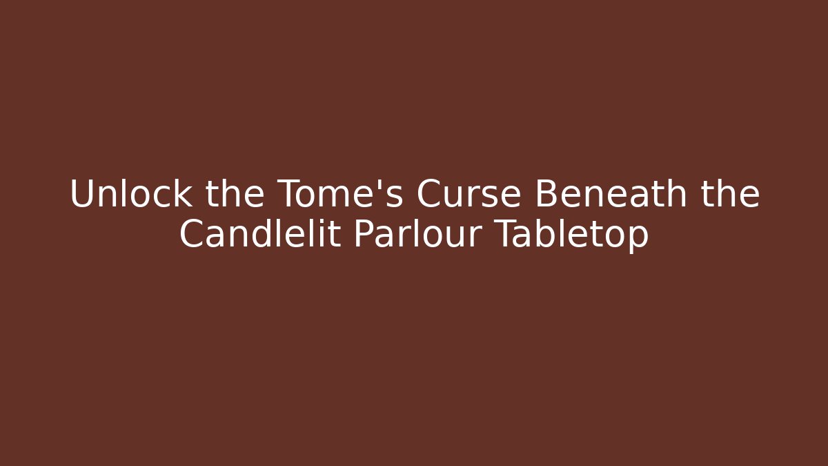 Unlock the Tome's Curse Beneath the Candlelit Parlour Tabletop