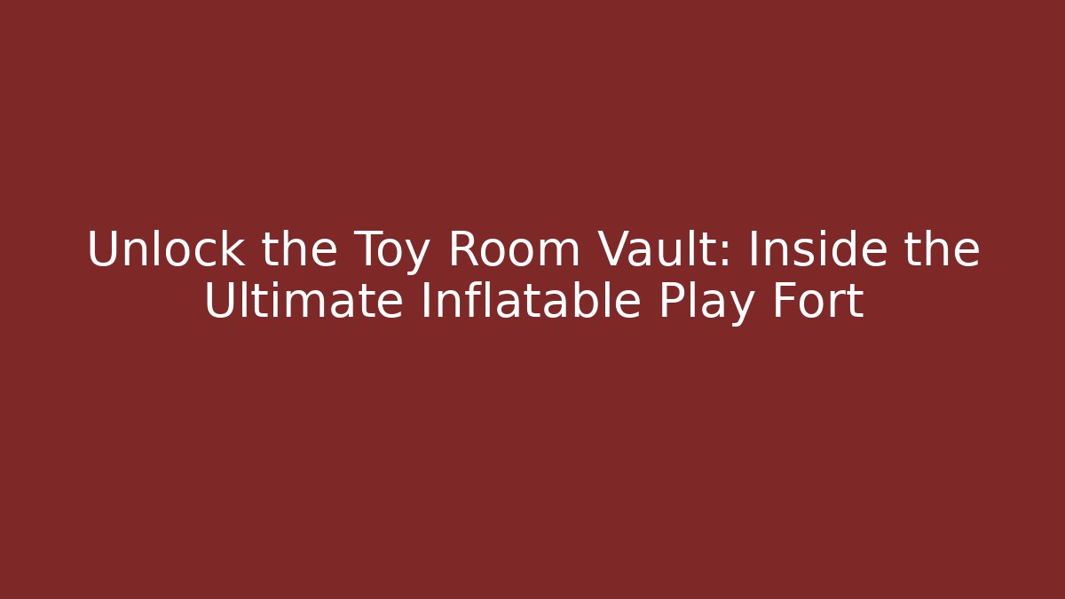 Unlock the Toy Room Vault: Inside the Ultimate Inflatable Play Fort