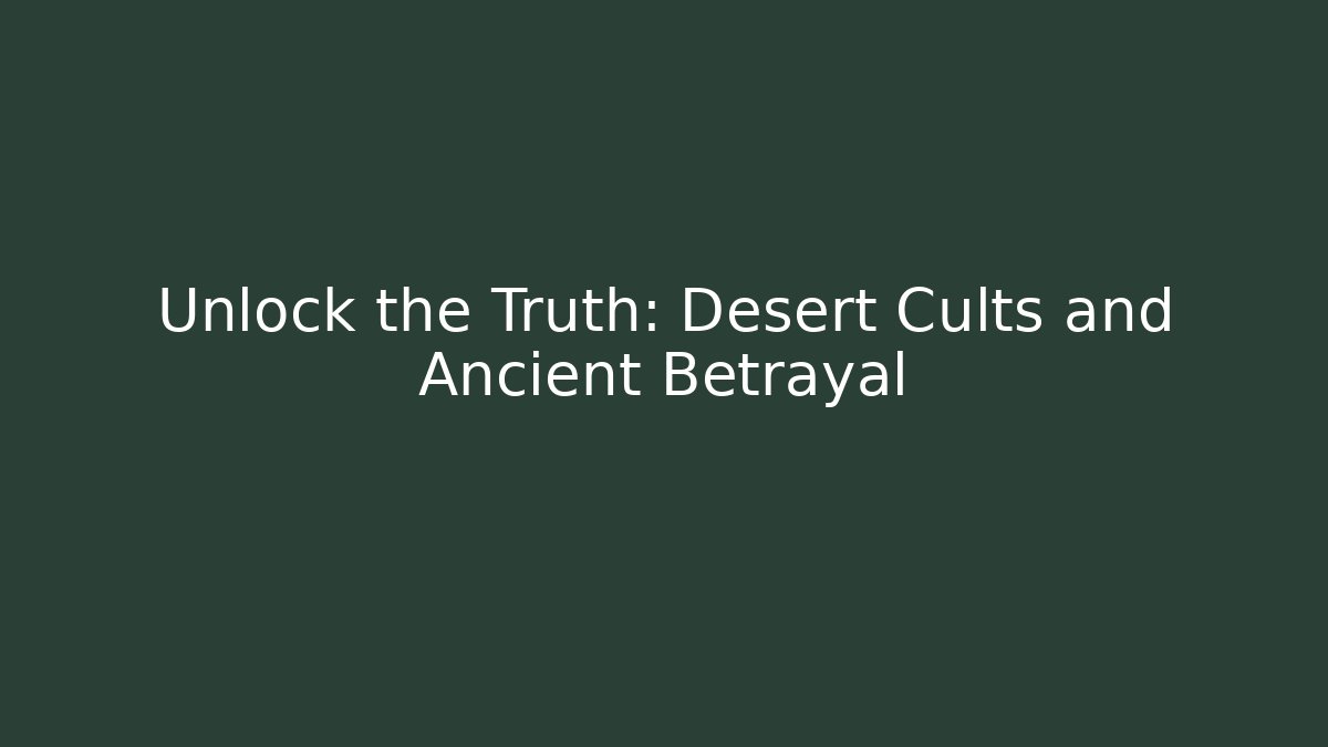Unlock the Truth: Desert Cults and Ancient Betrayal