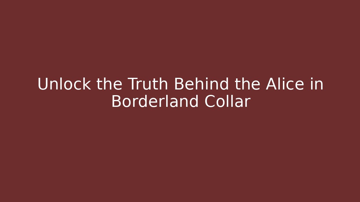 Unlock the Truth Behind the Alice in Borderland Collar