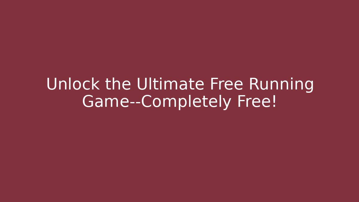 Unlock the Ultimate Free Running Game—Completely Free! - Critter Realm