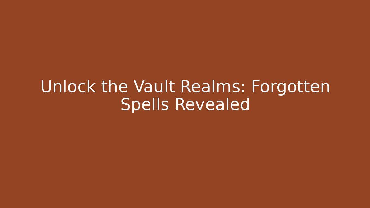 Unlock the Vault Realms: Forgotten Spells Revealed