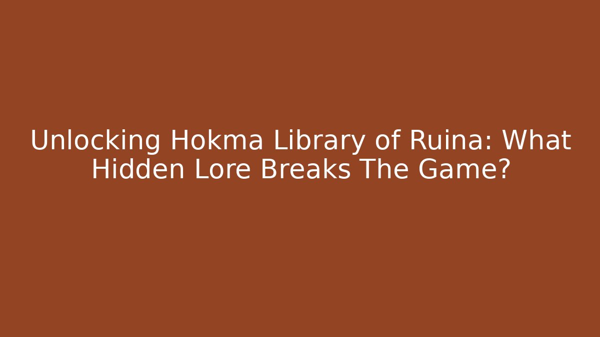 Unlocking Hokma Library of Ruina: What Hidden Lore Breaks The Game?