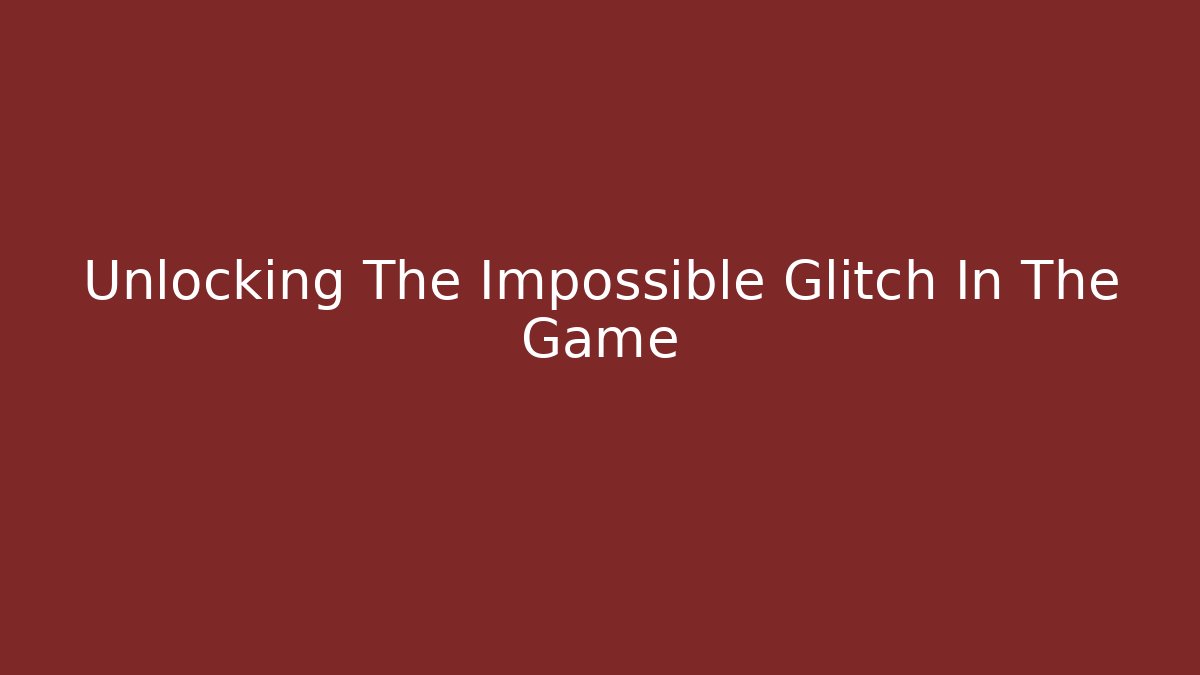 Unlocking The Impossible Glitch In The Game - Critter Realm