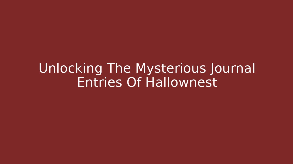 Unlocking The Mysterious Journal Entries Of Hallownest