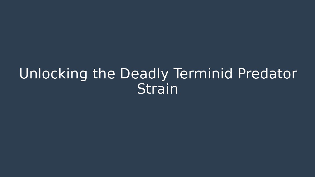 Unlocking the Deadly Terminid Predator Strain - Critter Realm