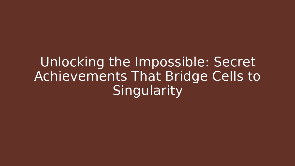 Unlocking the Impossible: Secret Achievements That Bridge Cells to Singularity