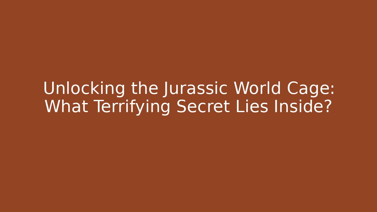 Unlocking the Jurassic World Cage: What Terrifying Secret Lies Inside?