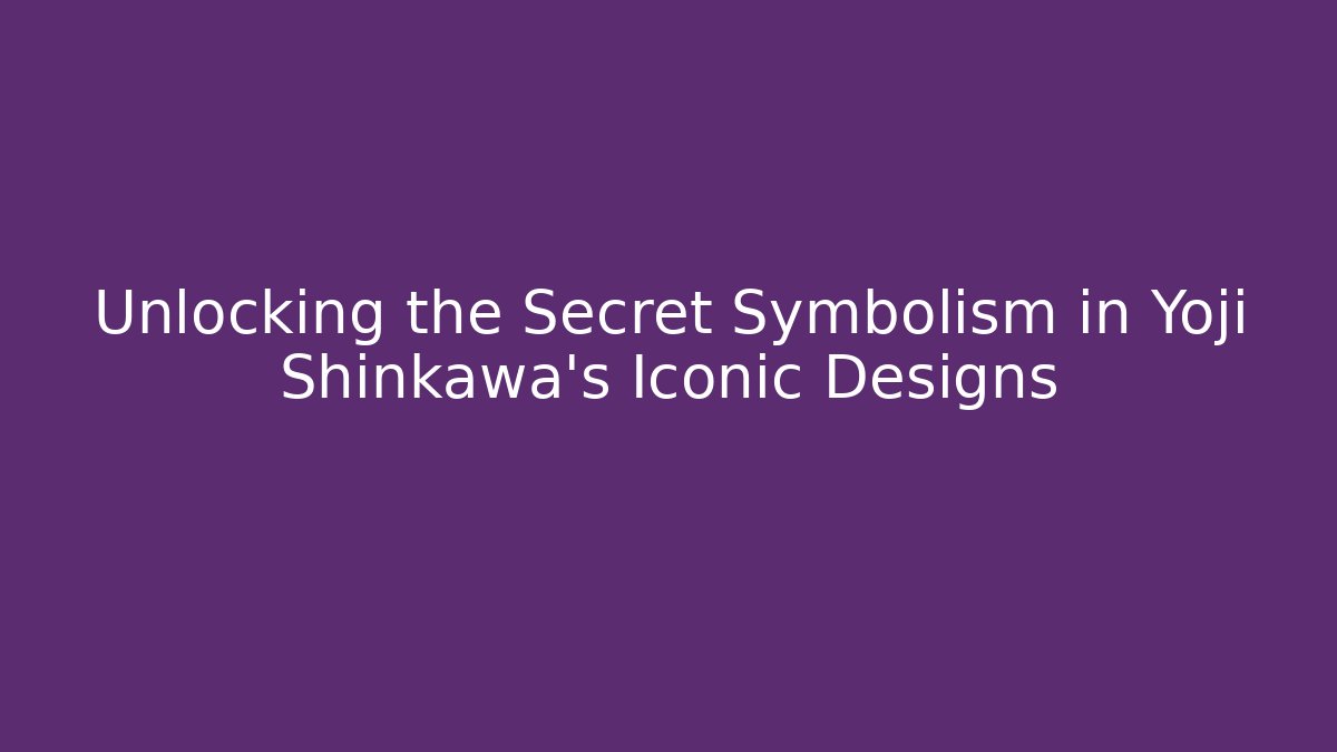 Unlocking the Secret Symbolism in Yoji Shinkawa's Iconic Designs