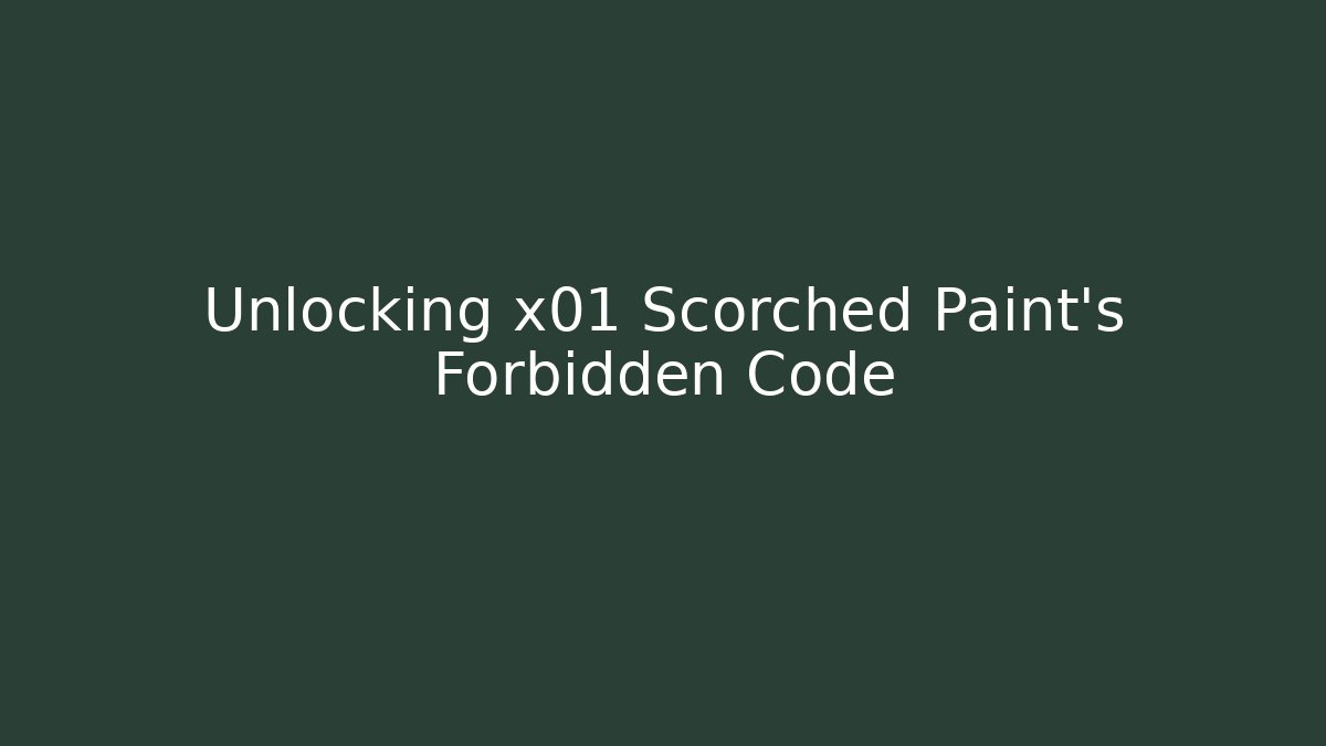 Unlocking x01 Scorched Paint's Forbidden Code - Critter Realm