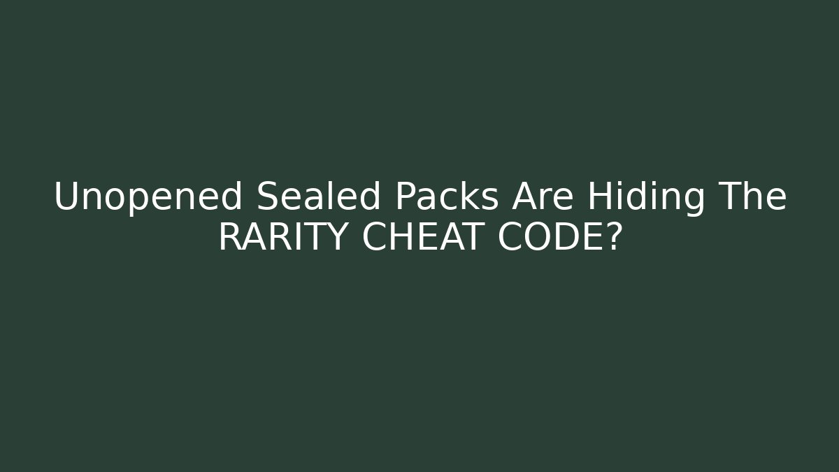 Unopened Sealed Packs Are Hiding The RARITY CHEAT CODE? - Critter Realm