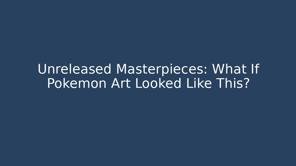 Unreleased Masterpieces: What If Pokemon Art Looked Like This?