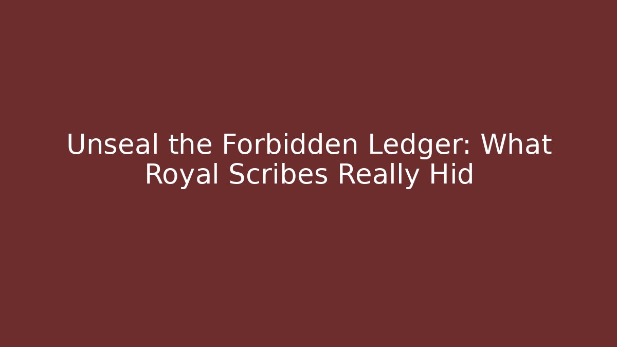 Unseal the Forbidden Ledger: What Royal Scribes Really Hid