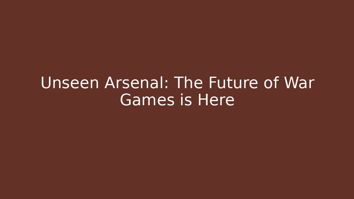 Unseen Arsenal: The Future of War Games is Here