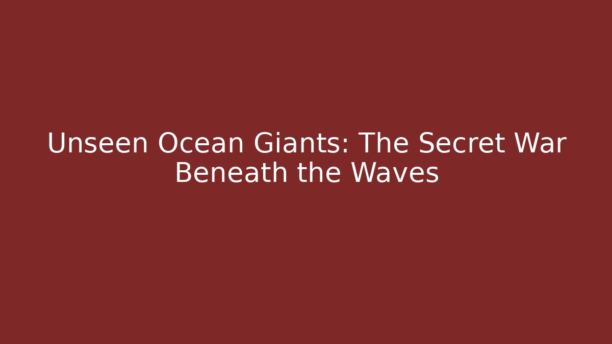 Unseen Ocean Giants: The Secret War Beneath the Waves