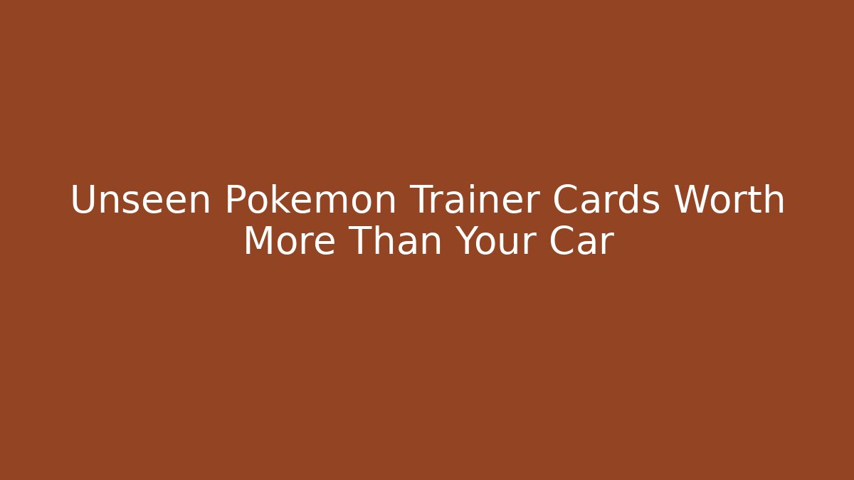 Unseen Pokemon Trainer Cards Worth More Than Your Car