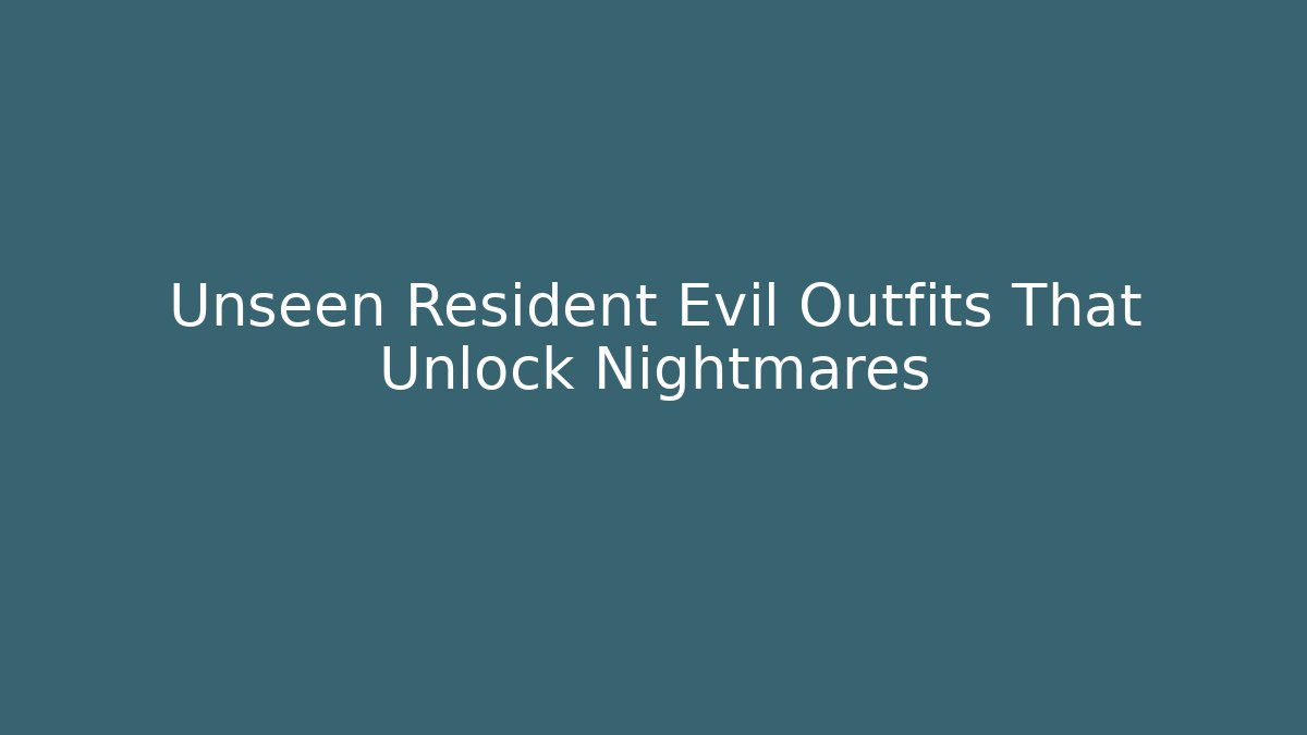 Unseen Resident Evil Outfits That Unlock Nightmares