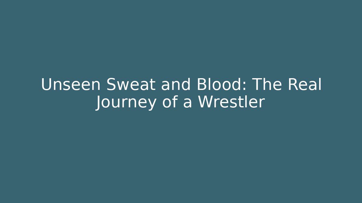 Unseen Sweat and Blood: The Real Journey of a Wrestler