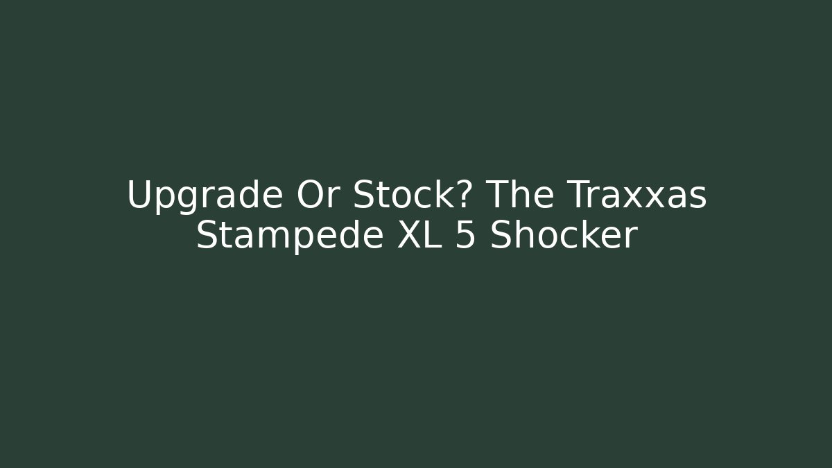 Upgrade Or Stock? The Traxxas Stampede XL 5 Shocker