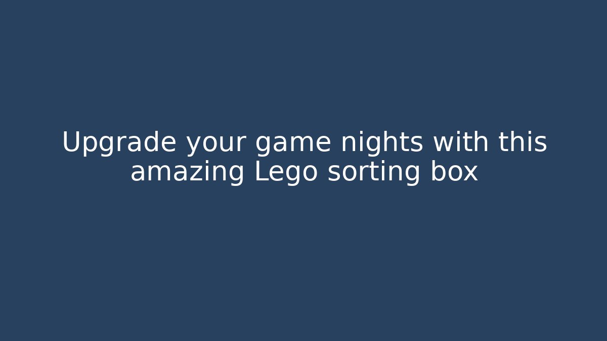 Upgrade your game nights with this amazing Lego sorting box