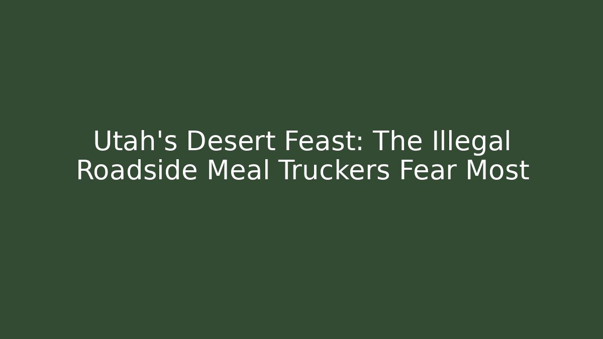 Utah's Desert Feast: The Illegal Roadside Meal Truckers Fear Most