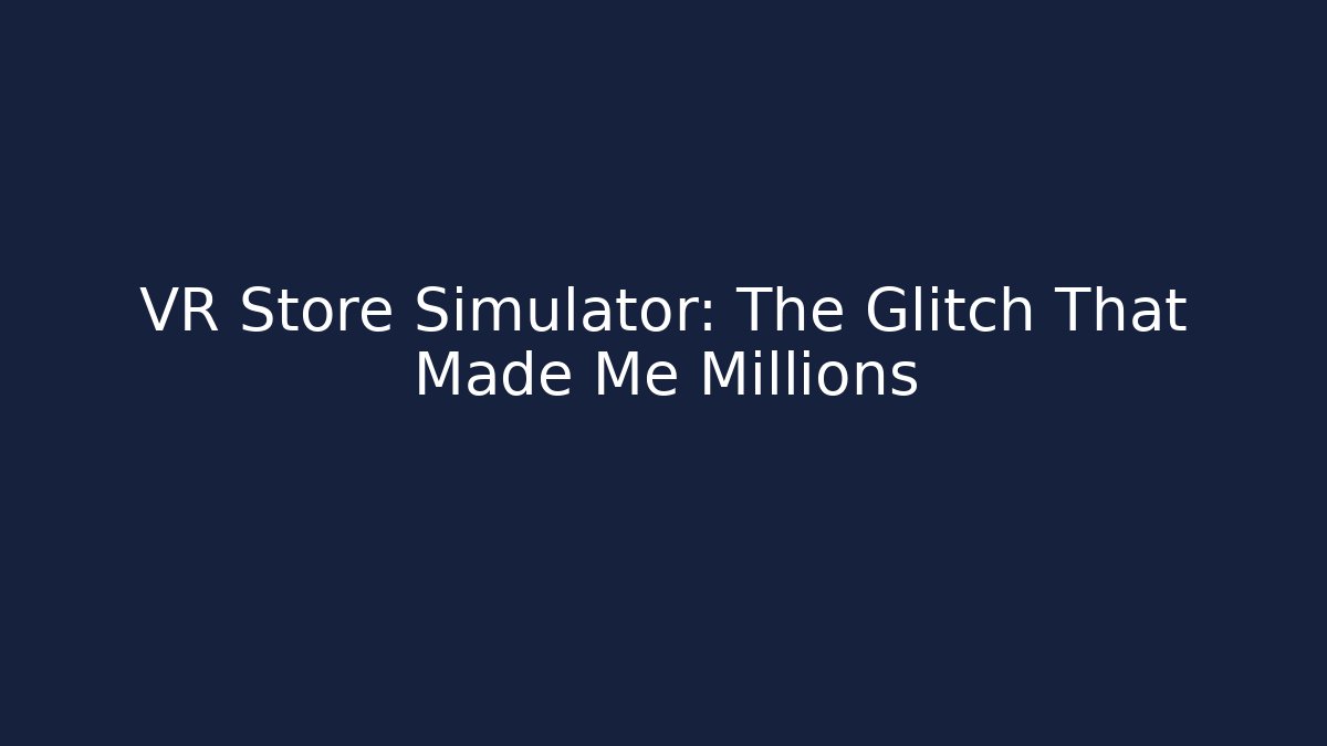 VR Store Simulator: The Glitch That Made Me Millions